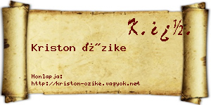 Kriston Őzike névjegykártya